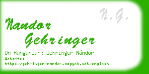 nandor gehringer business card